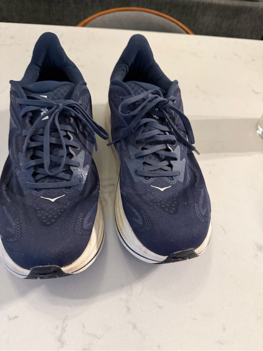 Hoka Men's Navy Lace-Up Running Sneakers